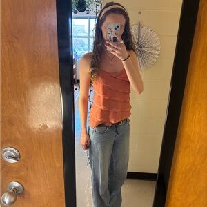 Pale Pink Ruffle Tank Top